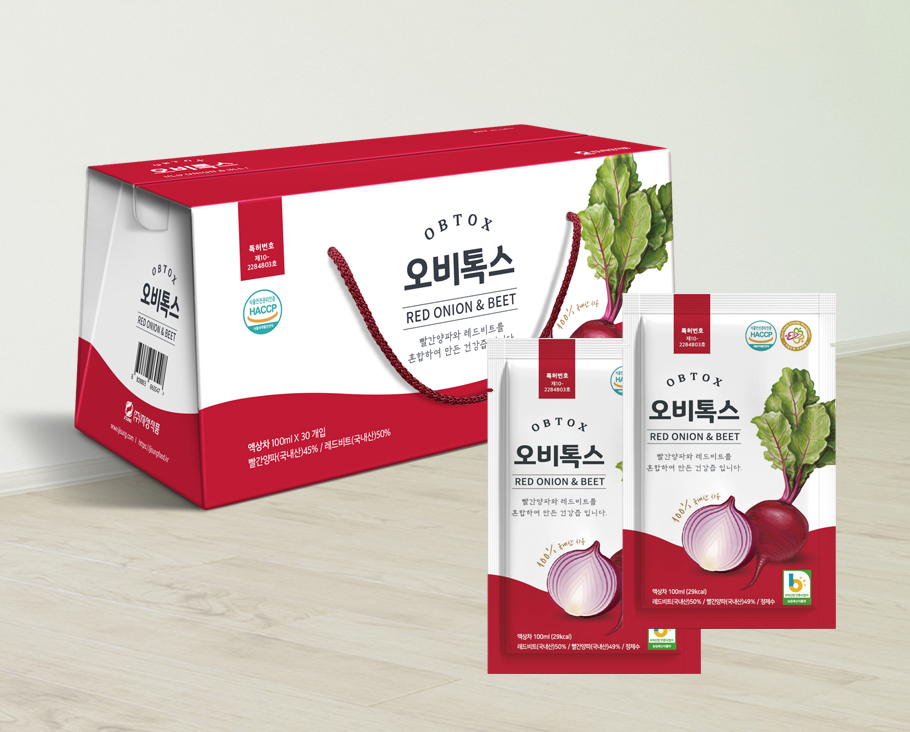 [오비톡스] 빨간 양파즙 비트즙 (100ml x 30포) x 3상자