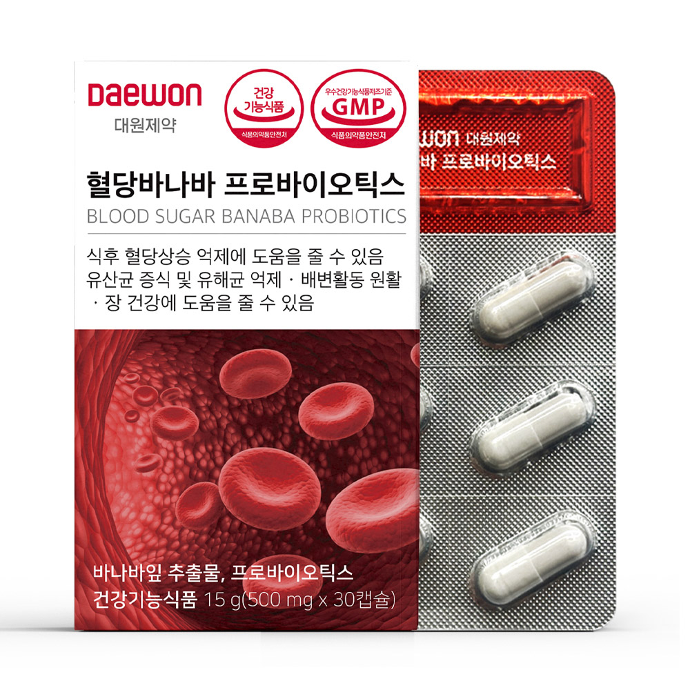 [대원제약] 혈당바나바 프로바이오틱스 500mg x 30캡슐