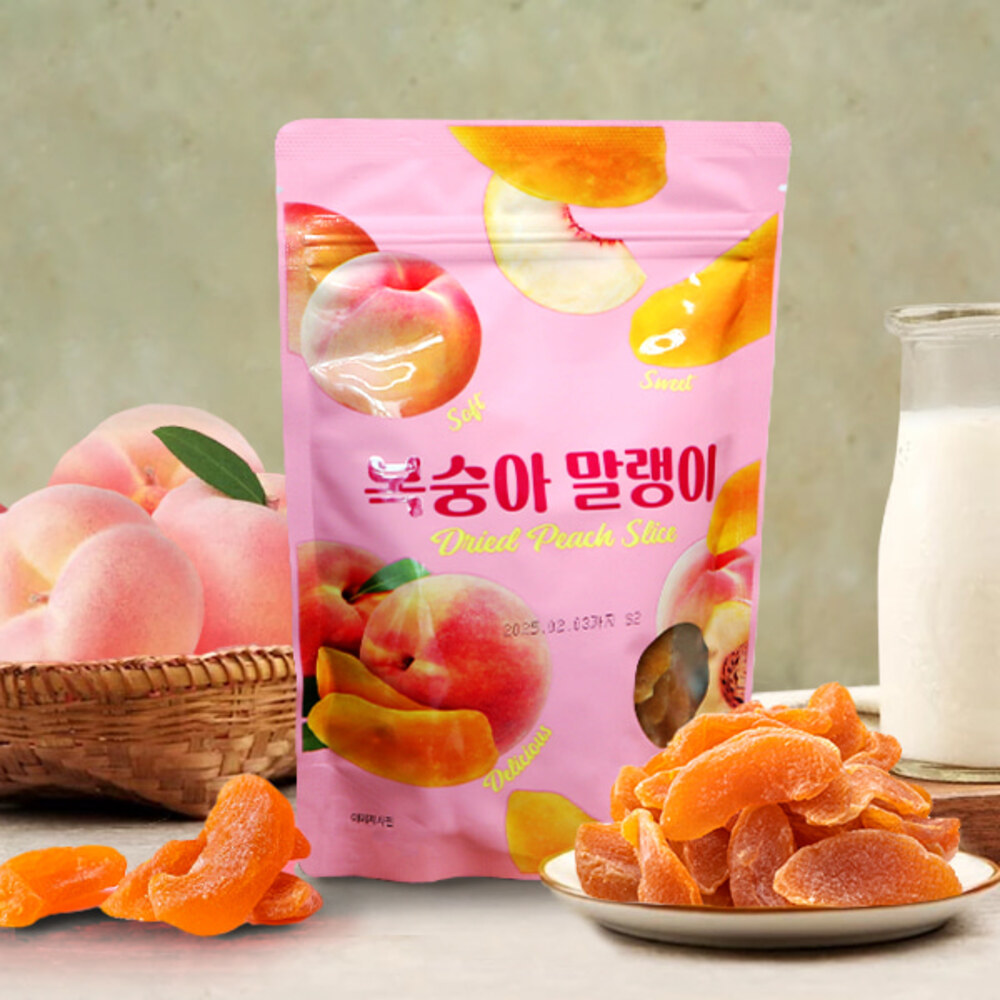 [너츠온마켓] 말랑통통 쫀득 달콤한 건복숭아 말랭이 슬라이스 180g x 2팩